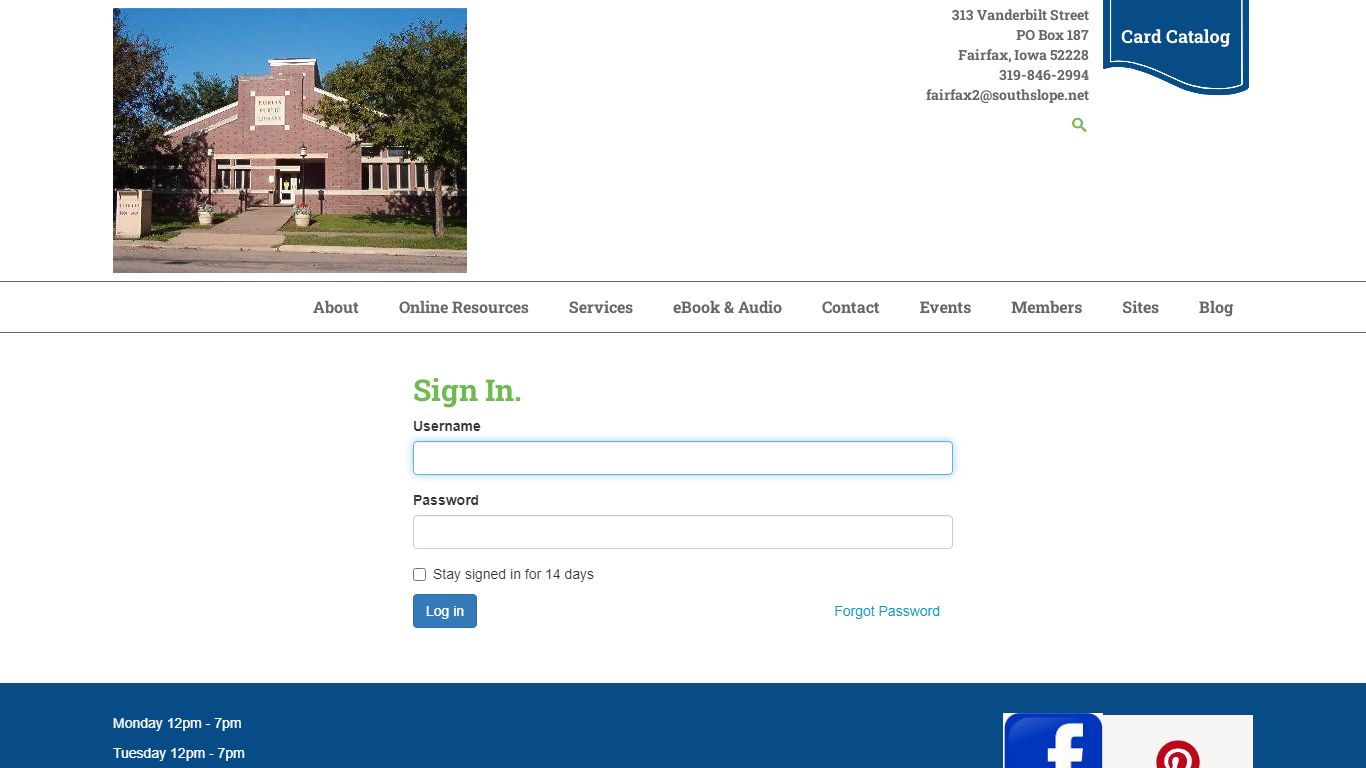 Login :: Fairfax Public Library